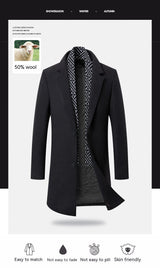 Warm Mens Wool Coat - Mid Length Structured Cut, Winter 3D Changing Face Moving Picture Frame - Tophatter Daily Deals