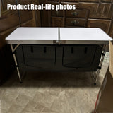 Folding Aluminum Table with Storage Cabinet Folding Tables - Tophatter Daily Deals