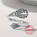 925 Sterling Silver Bohemian Faith Ring – Adjustable Vintage Cross Rings - Tophatter Daily Deals