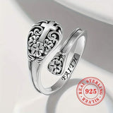 925 Sterling Silver Bohemian Faith Ring – Adjustable Vintage Cross Rings - Tophatter Daily Deals