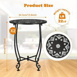 2-Pack Cast Iron Patio Side Tables Furniture > Outdoor > Outdoor Tables - Tophatter Daily Deals