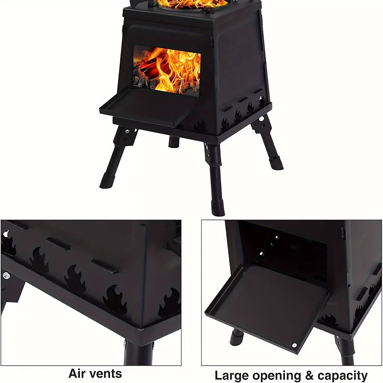 Wood-Burning Camping Stove Outdoor Grill Camping & Hiking - Tophatter Daily Deals
