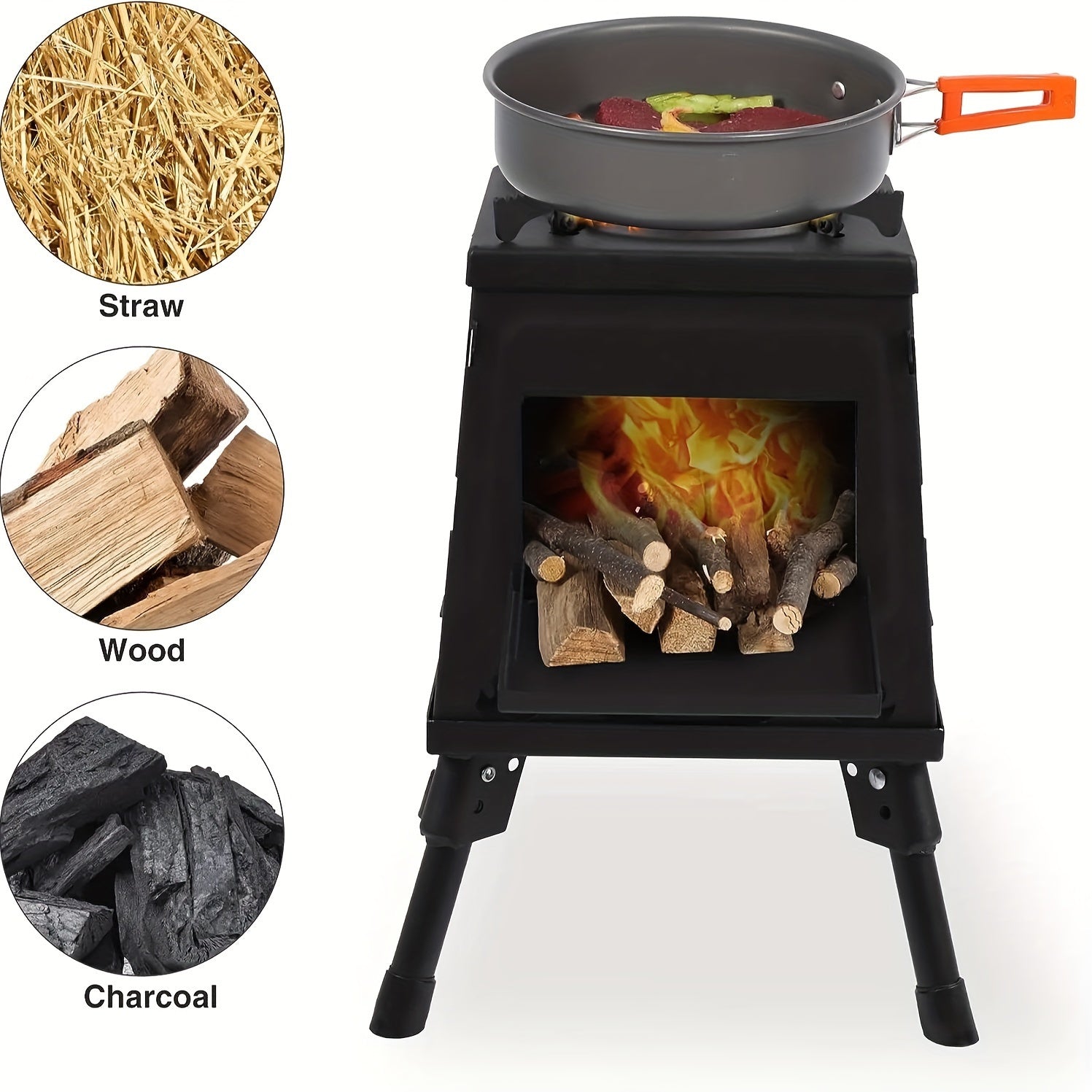 Wood-Burning Camping Stove Outdoor Grill Camping & Hiking - Tophatter Daily Deals