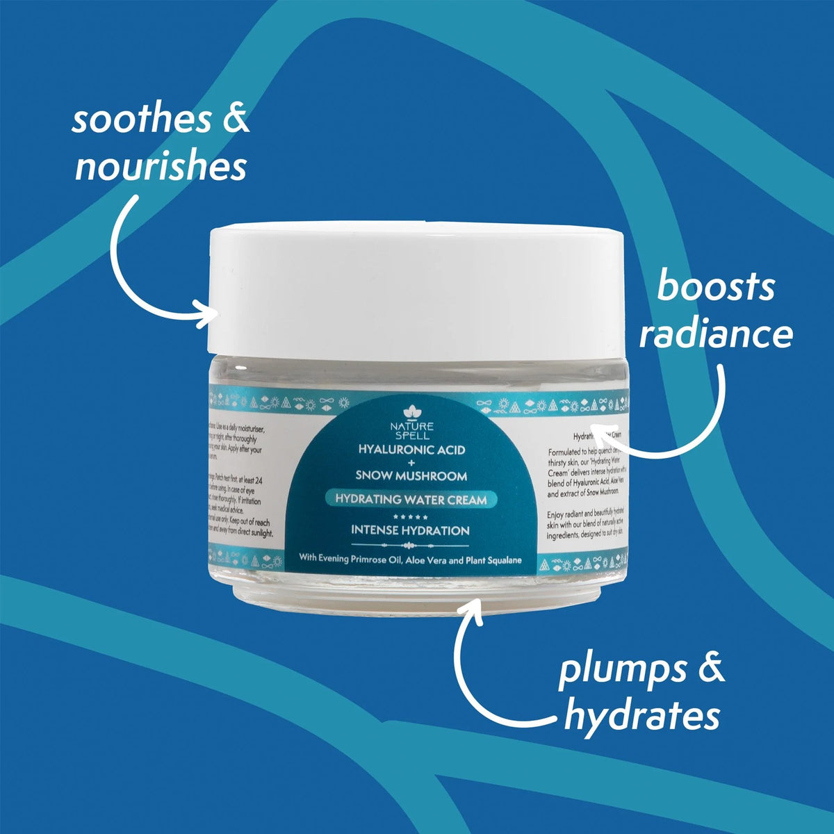 Nature Spell Hylaronic Acid + Snow Mushroom Hydrating Water Cream 100ml Jar - Tophatter Daily Deals