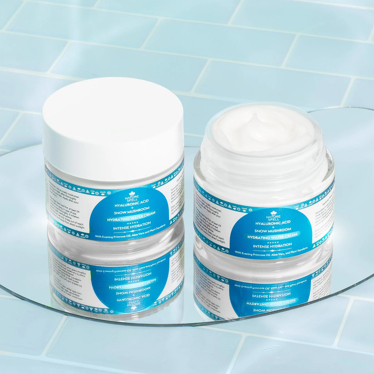 Nature Spell Hylaronic Acid + Snow Mushroom Hydrating Water Cream 100ml Jar - Tophatter Daily Deals