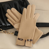 Windproof Women’s Buckle Gloves - Refined Wool Blend, City - Tophatter Daily Deals