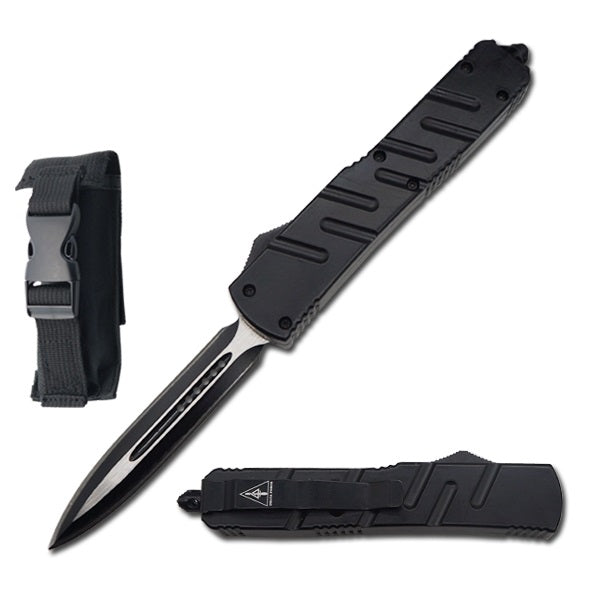 8.5" Black Infiltrator Automatic OTF Knife - TOPHATTER'S ARMORY DEALS Collectible Weapons - Tophatter Daily Deals
