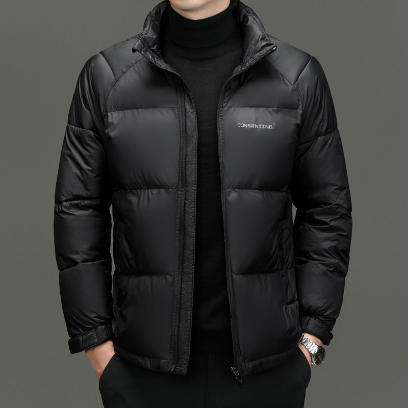 Insulating Men's Puffer Jacket - Stand Collar, Poly, Winter Black 3D Changing Face Moving Picture Frame - Tophatter Daily Deals