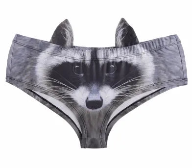 Cat Print Panties raccoon 0 - Tophatter Daily Deals