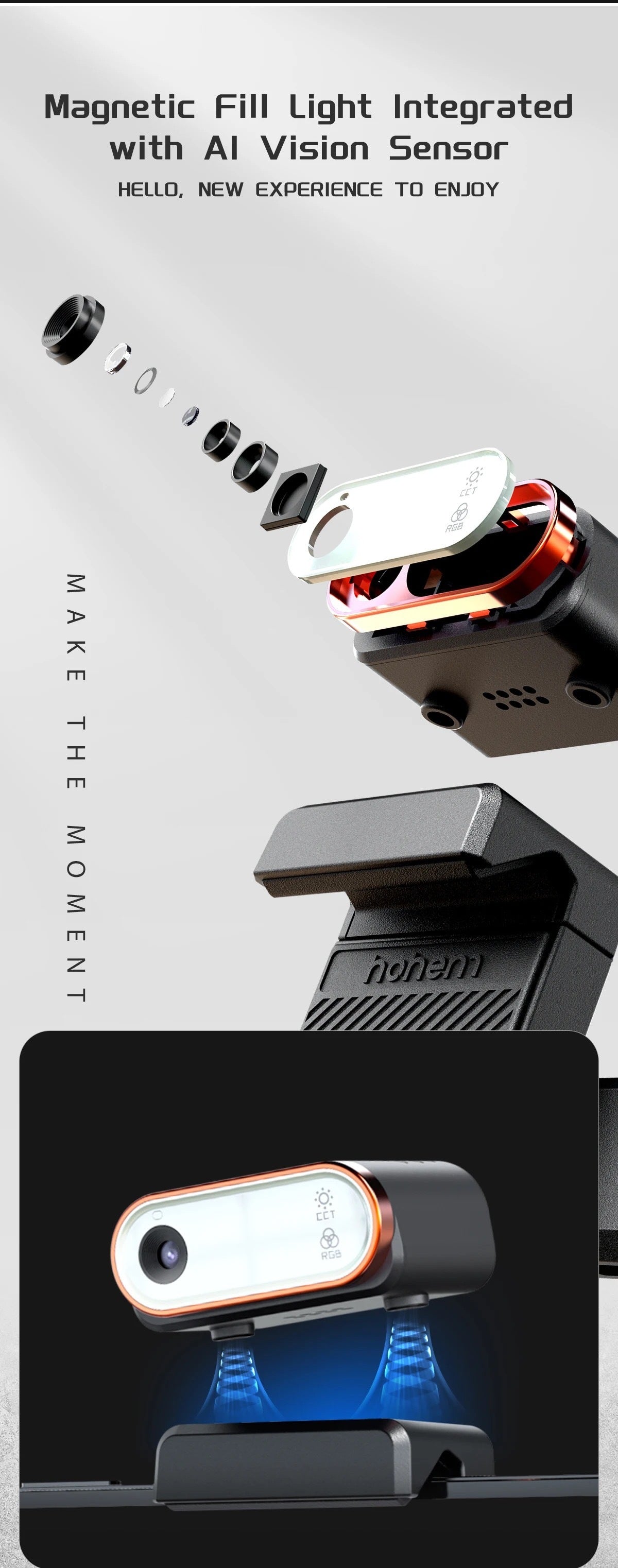 AI Face And Shooting Fill Light Vlog Three-axis Stabler 0 - Tophatter Daily Deals