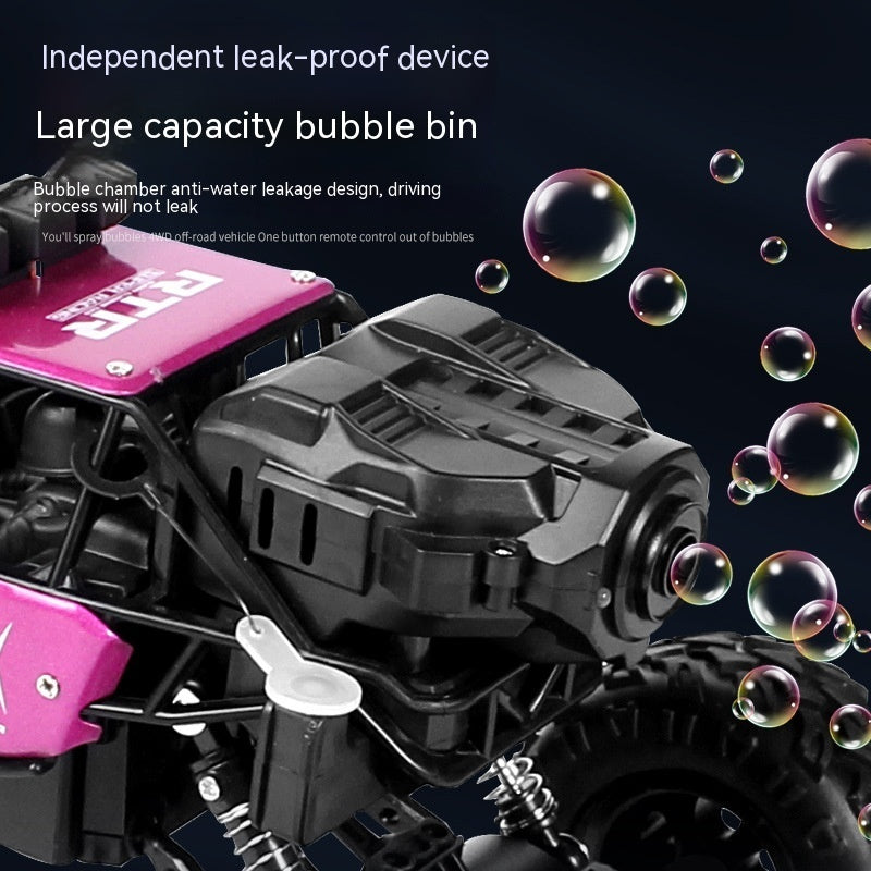 Alloy Four-wheel Drive Off-road Vehicle Remote Control Car Bubble Machine Toy Car 0 - Tophatter Daily Deals