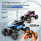 Alloy Four-wheel Drive Off-road Vehicle Remote Control Car Bubble Machine Toy Car 0 - Tophatter Daily Deals