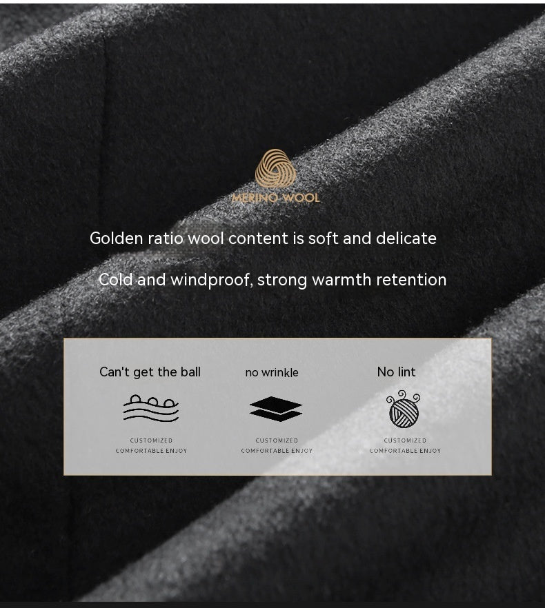 Warm Classic Men's Long Wool Coat - Slim, Wool, Winter 3D Changing Face Moving Picture Frame - Tophatter Daily Deals