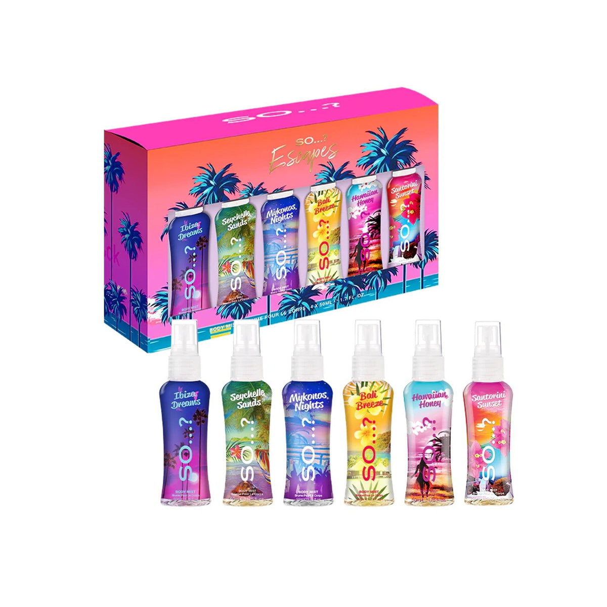 So...? Escapes Body Mist 6 x 50ml Gift Set 2024 Default Title - Tophatter Daily Deals