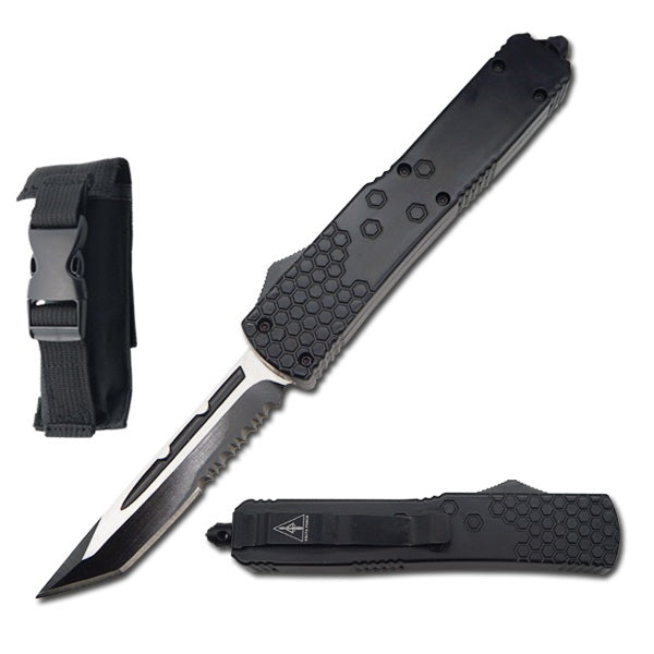 8.25 Inch Black Tanto Blade Commando OTF Knife - TOPHATTER'S ARMORY DEALS Collectible Weapons - Tophatter Daily Deals