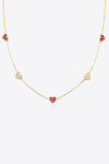 Inlaid Zircon Heart Necklace Deep Red One Size Necklaces - Tophatter Daily Deals