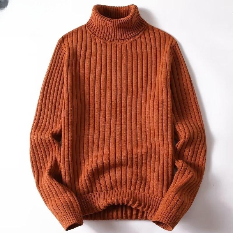 Warm Men Turtleneck Sweater - Ribbed Knit, For Winter 3D Changing Face Moving Picture Frame - Tophatter Daily Deals