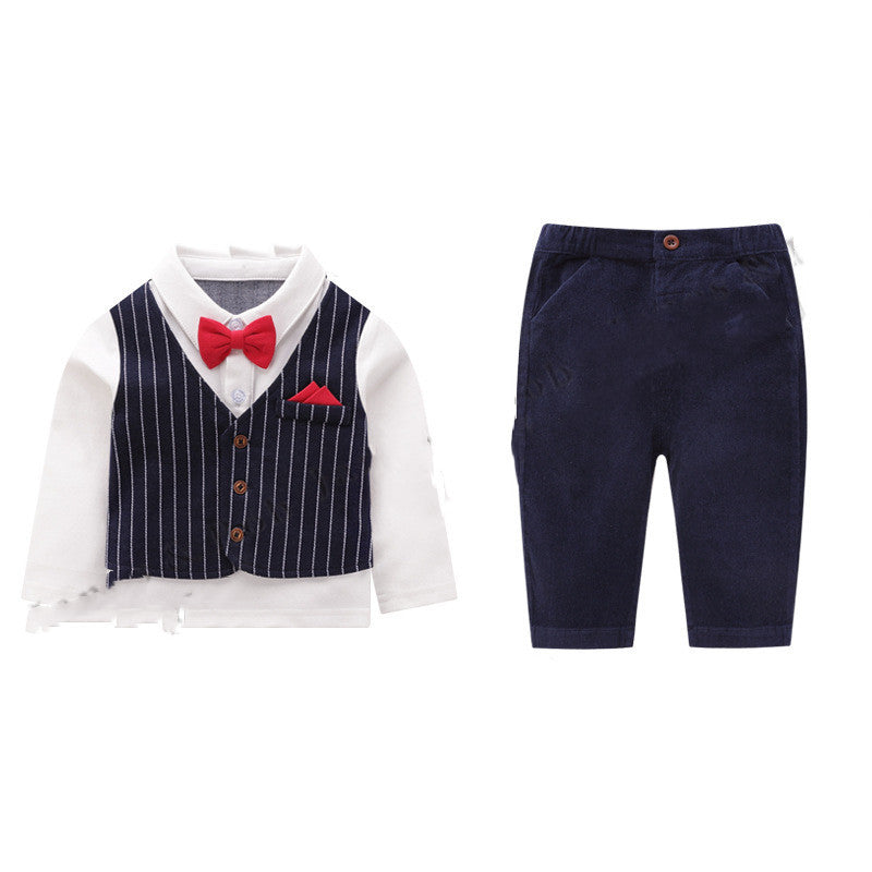 Autumn and winter boy gentleman suit 0 - Tophatter Daily Deals