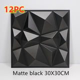 3D solid background wall panel Matte black12pc 30X30 0 - Tophatter Daily Deals