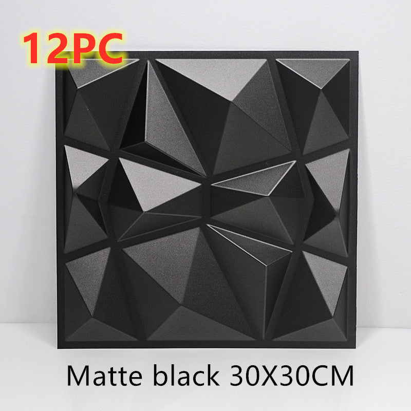 3D solid background wall panel Matte black12pc 30X30 0 - Tophatter Daily Deals