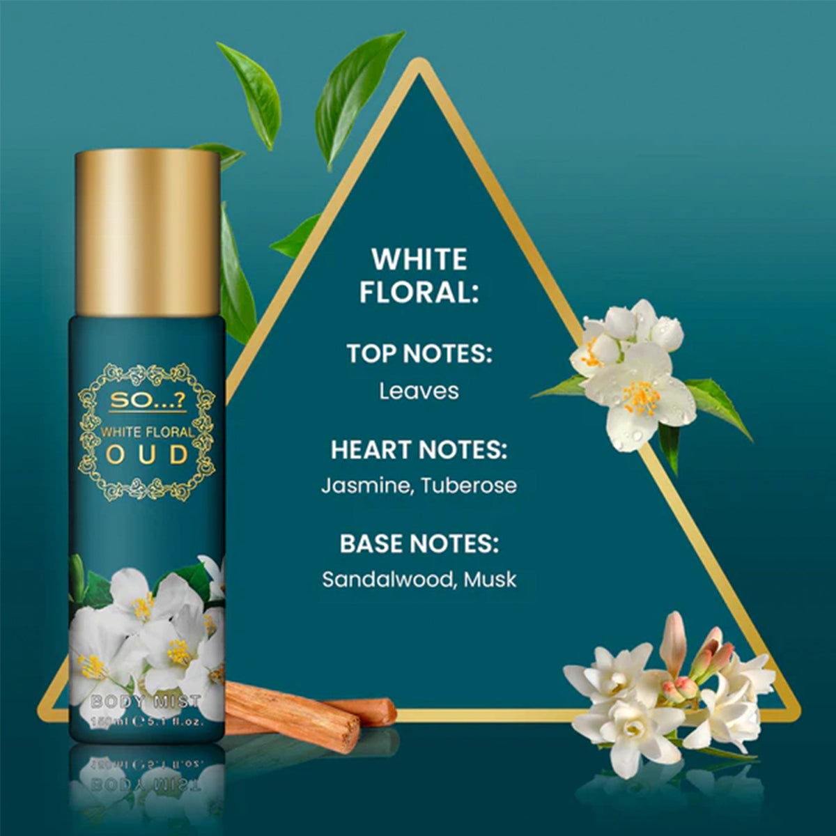 So...? White Floral Oud Body Mist 150ml Spray - Tophatter Daily Deals