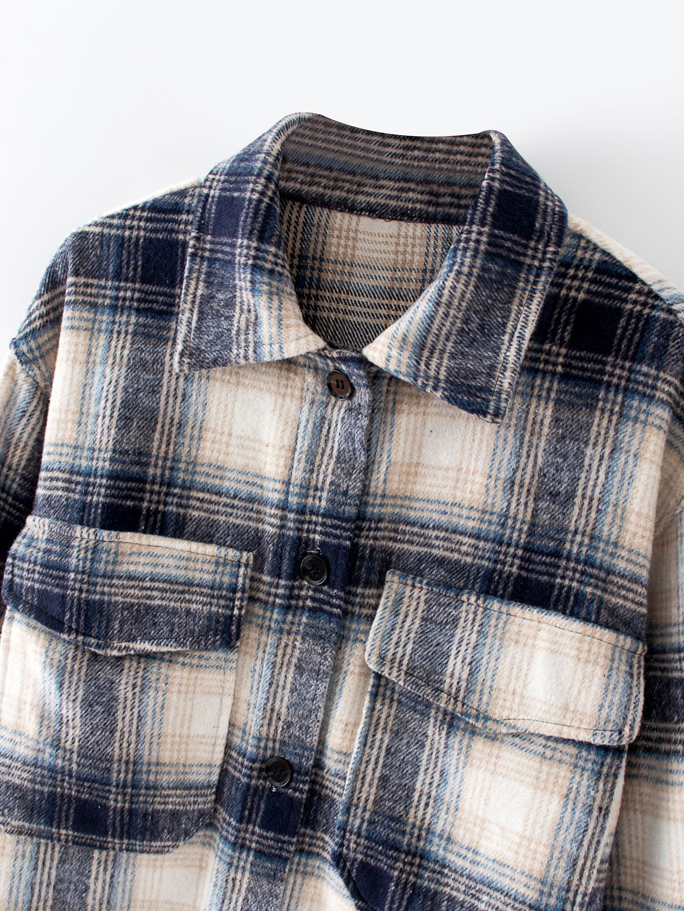 Brushed plaid coat women's clothing 0 - Tophatter Daily Deals