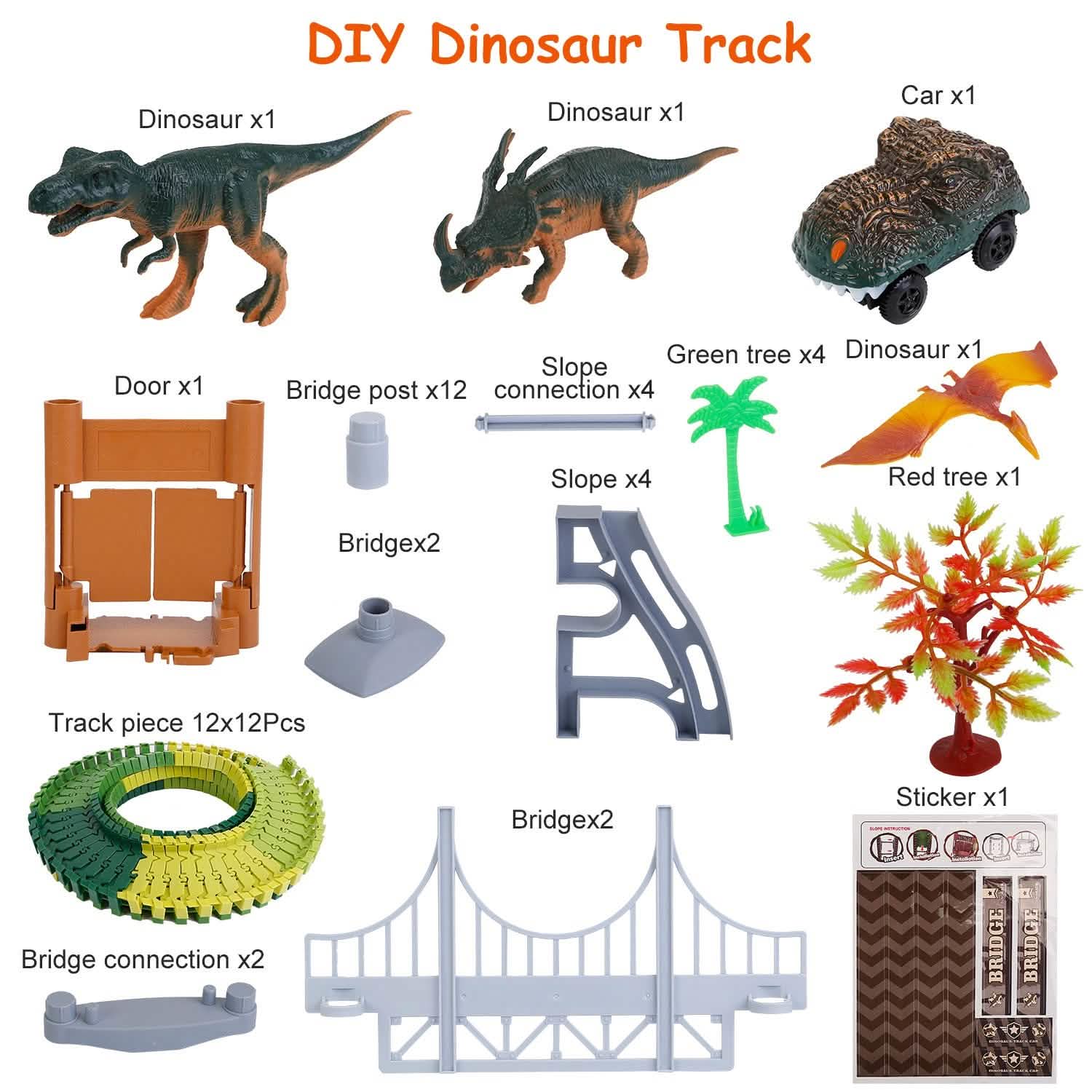 175-Piece: Dinosaur Race Track Set Toys & Games - Tophatter Daily Deals