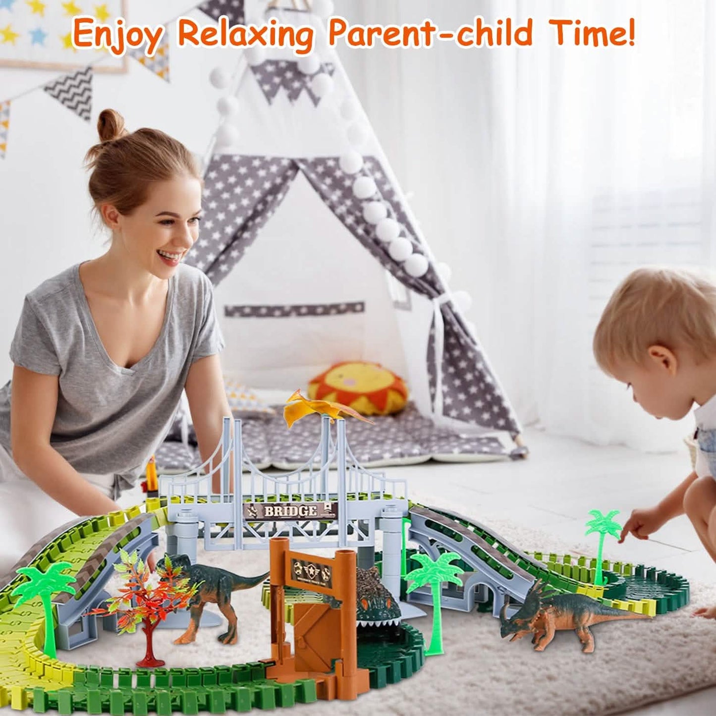 175-Piece: Dinosaur Race Track Set Toys & Games - Tophatter Daily Deals