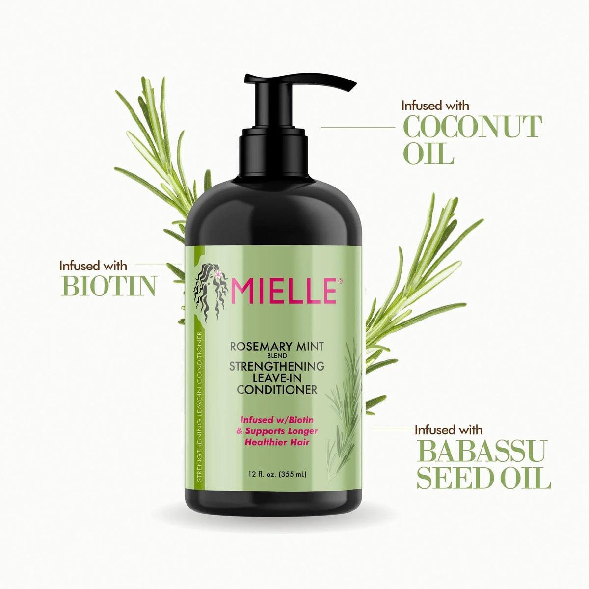 Mielle Rosemary Mint Strengthening Leave-In Conditioner 355ml Bottle - Tophatter Daily Deals