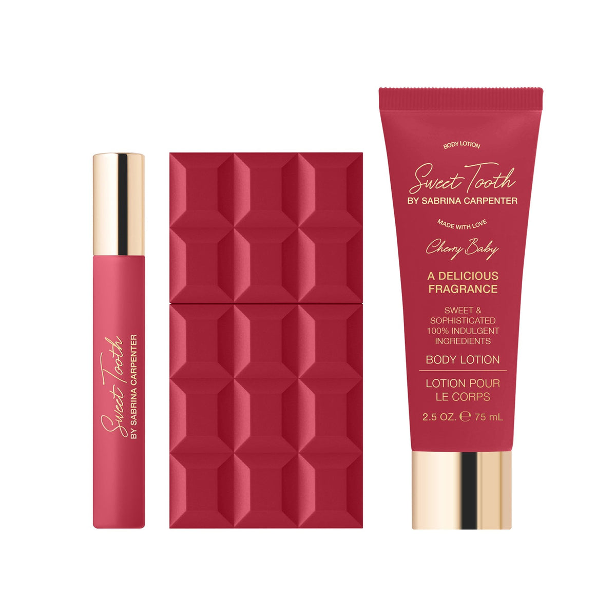 Sweet Tooth Cherry Baby Eau De Parfum 30ml & Travel Spray 10ml & Body Lotion 75ml Gift Set - Tophatter Daily Deals