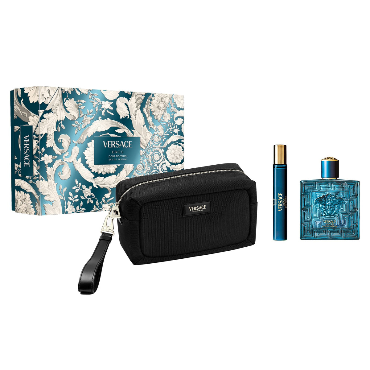 Versace Eros Eau De Parfum 100ml & Travel Spray 10ml & Bag Gift Set