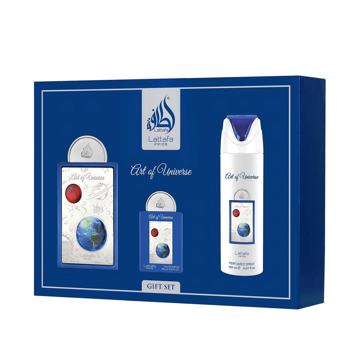 Lattafa Art Of Universe Eau De Parfum 100ml & Eau De Parfume 20ml, Body Spray 200ml Gift Set Default Title - Tophatter Daily Deals