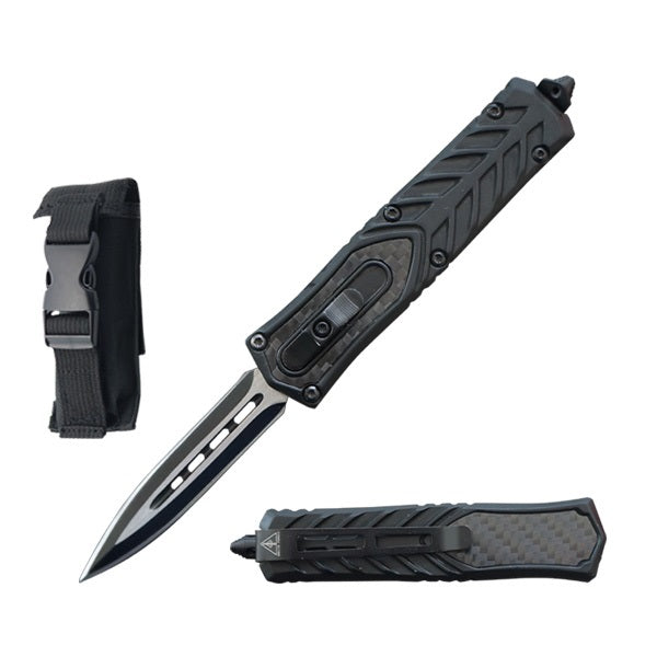 7" Everyday Carry Carbon Fiber Compact OTF Knife - TOPHATTER'S ARMORY DEALS Collectible Weapons - Tophatter Daily Deals