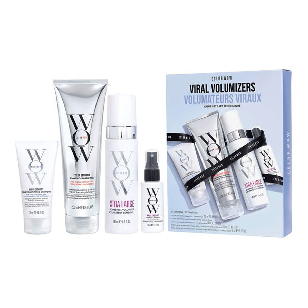 COLOR WOW Shampoo 250ml & Conditioner 250ml & Volumizer 195ml & Thicken + Lift Spray 50ml Gift Set - Tophatter Daily Deals