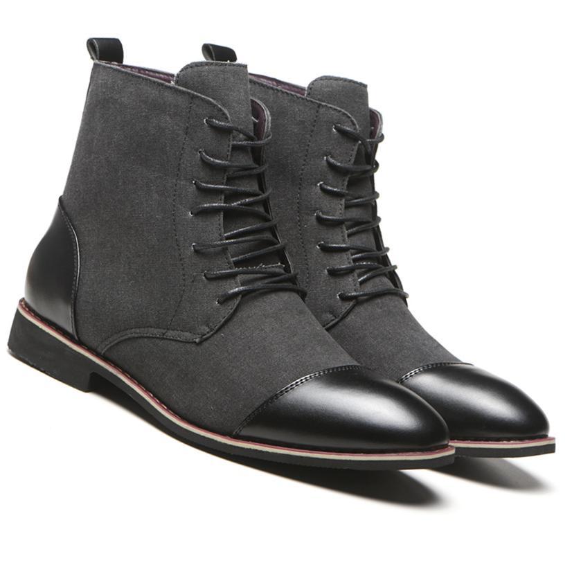 Autumn Winter Men Shoes Plus Size 47 48 Size Boots Black 0 - Tophatter Daily Deals