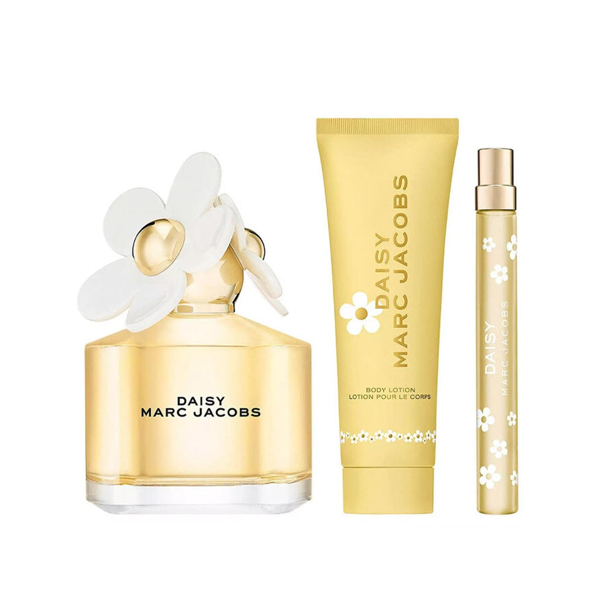 Marc Jacobs Daisy Eau De Toilette 100ml & Travel Spray 10ml & Body Lotion 75ml Gift Set - Tophatter Daily Deals