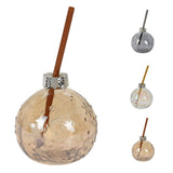 Christmas Bauble Drinking Jar | Novelty Glass with Straw for Festive Drinks Drinking Jar - Tophatter Daily Deals