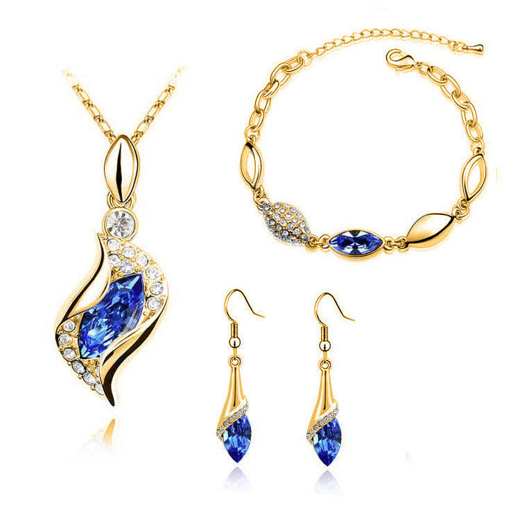Angel Fairy Horse Eye Zircon Jewelry Set Campbell Blue 0 - Tophatter Daily Deals