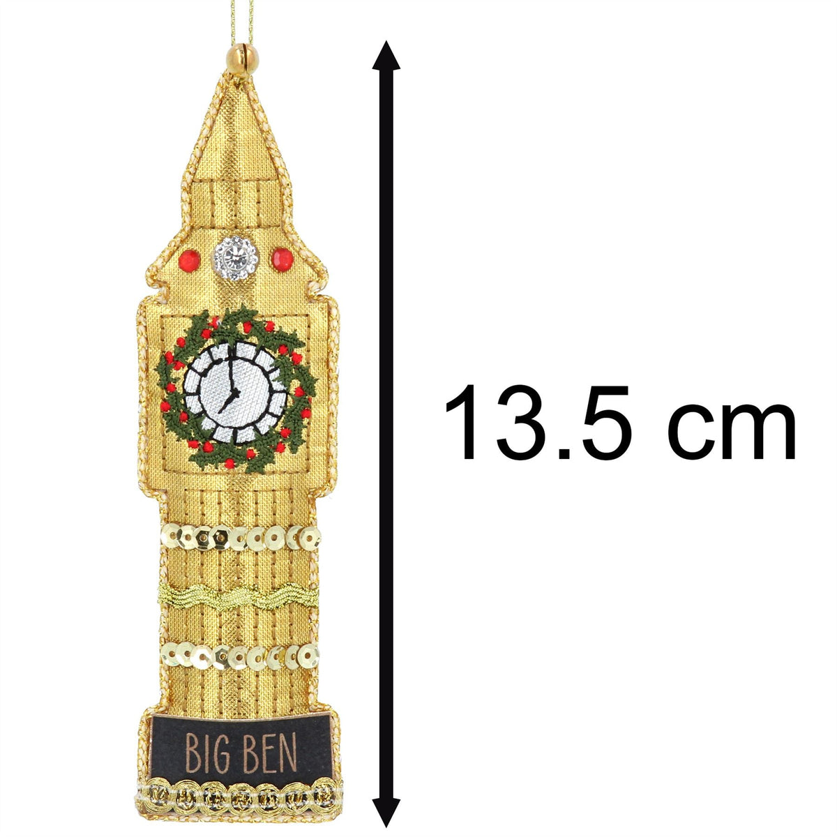 Big Ben Christmas Bauble | Luxury Fabric London Hanging Tree Ornament - 13cm Baubles - Tophatter Daily Deals