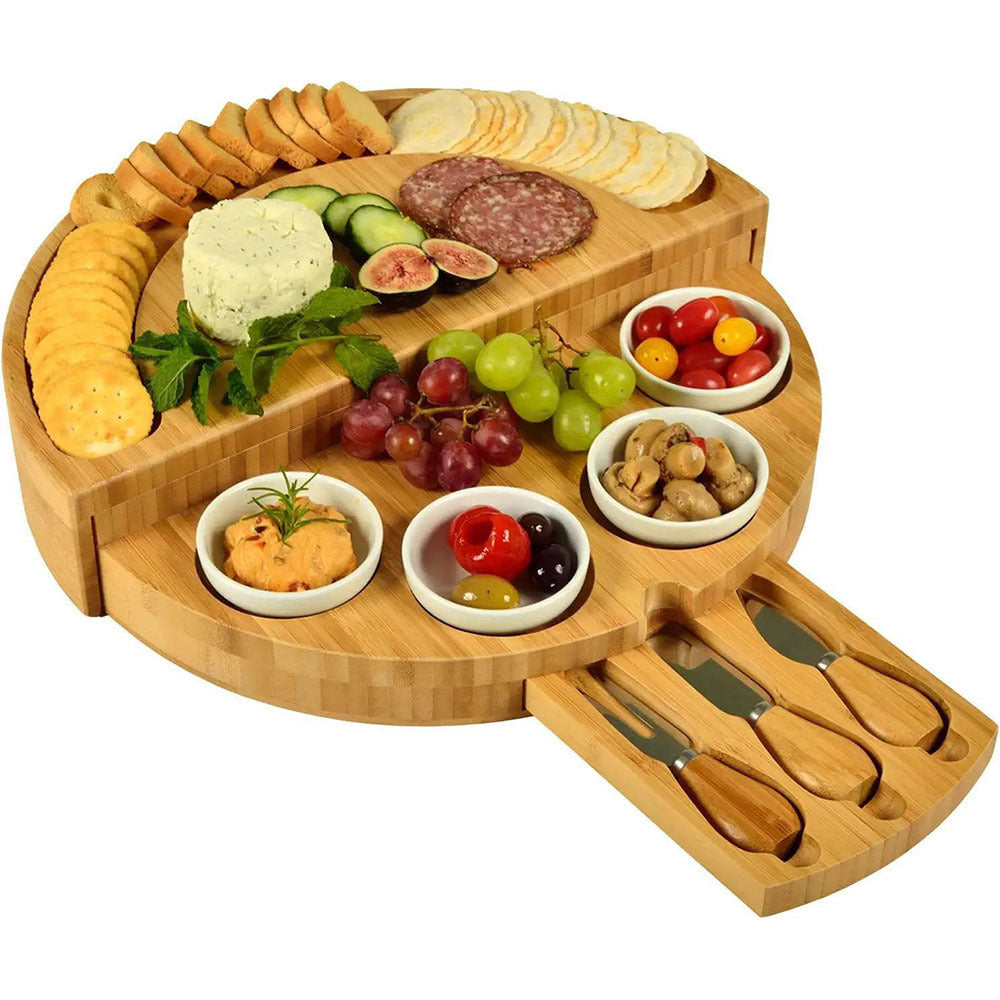 Bamboo Foldable Cheese Board 0 - Tophatter Daily Deals