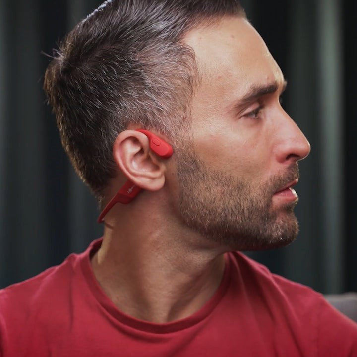 Bone Conduction Headphones Waterproof Open Ear Sport 2025 Red - Tophatter Daily Deals