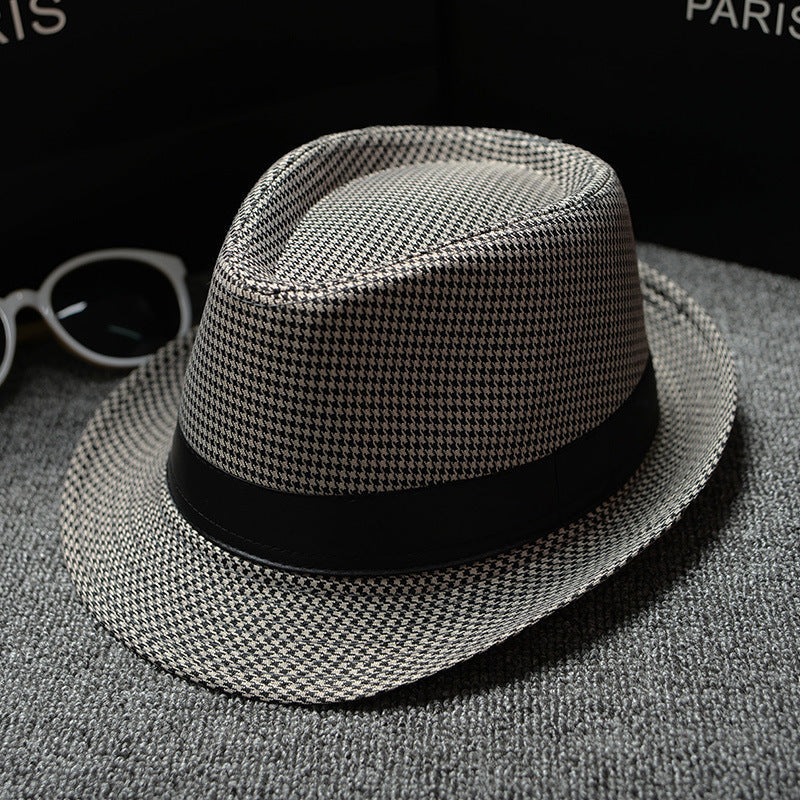 British Houndstooth European And American Sun Hats For Men Houndstooth black and brown 58cm 0 - Tophatter Daily Deals