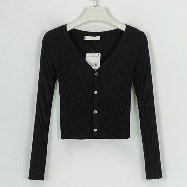 Fitted Womens Cropped Cardigan - Ribbed Knit, Casual Black 3D Changing Face Moving Picture Frame - Tophatter Daily Deals