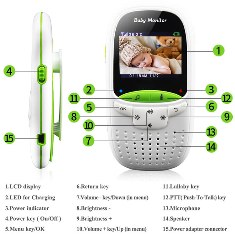 2 Inch Wireless Two-Way Intercom Baby Video Monitor 0 - Tophatter Daily Deals