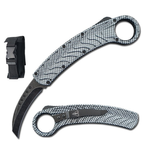 Carbon Fiber Tactical Auto Karambit Dual Action OTF Knife Collectible Weapons - Tophatter Daily Deals
