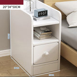 Bedside Table Simple Modern Home Bedroom Crevice Shelf Bedsi Rounded white Fillet 1layer 20x34x50 0 - Tophatter Daily Deals