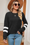 Striped Heathered Round Neck T-Shirt Black Women's T-Shirts - Tophatter Daily Deals