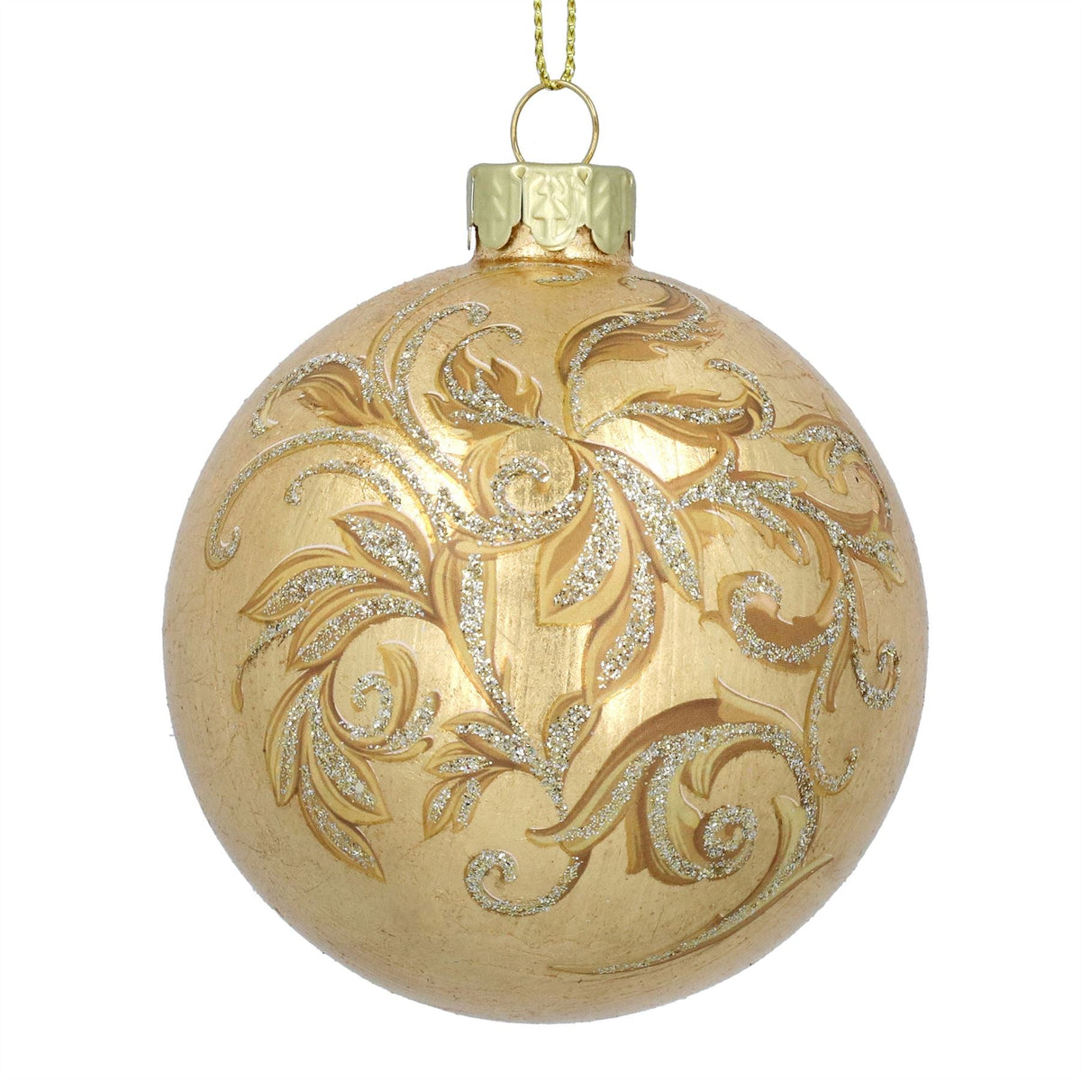 Gold Rococo Christmas Bauble | Baroque Christmas Tree Hanging Ornament - 8cm Baubles - Tophatter Daily Deals