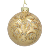 Gold Rococo Christmas Bauble | Baroque Christmas Tree Hanging Ornament - 8cm Baubles - Tophatter Daily Deals