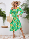 Printed Long Sleeve Midi Dress Casual Dresses - Tophatter Daily Deals